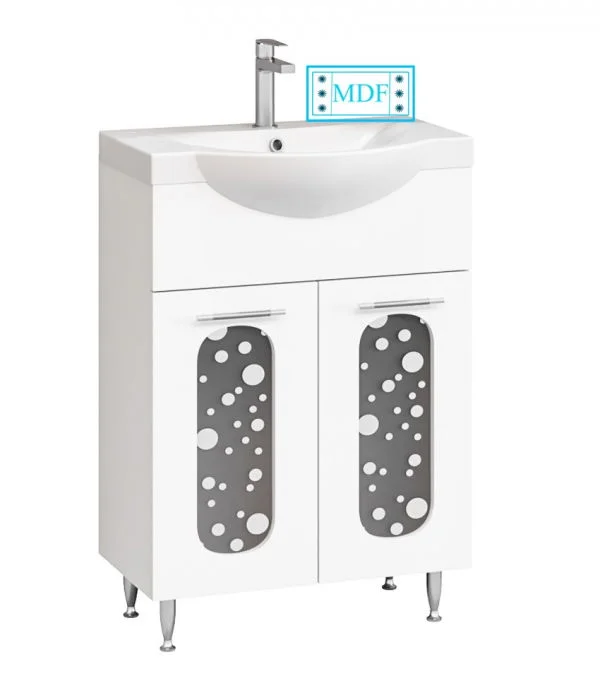 Set Baza front MDF si Lavoar seria 177, 55 cm, alb