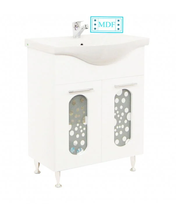 Set Baza front MDF si Lavoar seria 177, 65 cm, alb