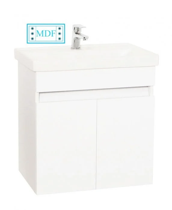 Set Baza front MDF si Lavoar seria 286, suspendata, 60 cm, alb