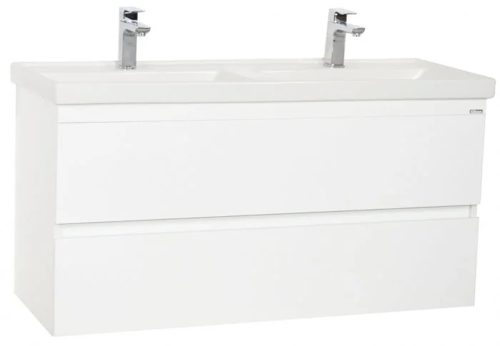 Set Baza front MDF si Lavoar seria 286, suspendata cu sertare, 120 cm, alb