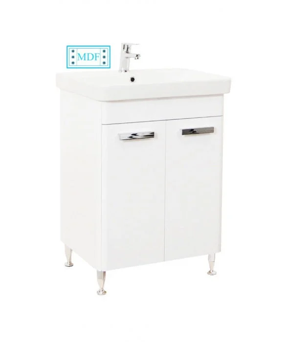 Set Baza front MDF si Lavoar seria 501, 60 cm, alb