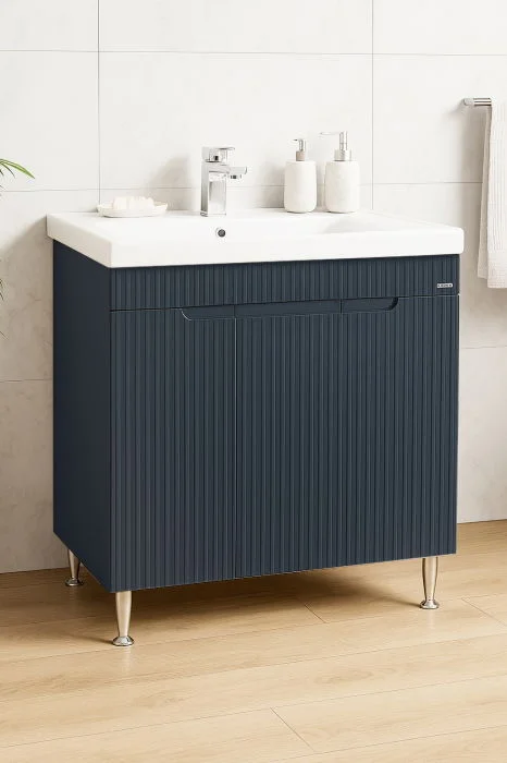 Set Baza front MDF si Lavoar seria 733, 80 cm, antracit