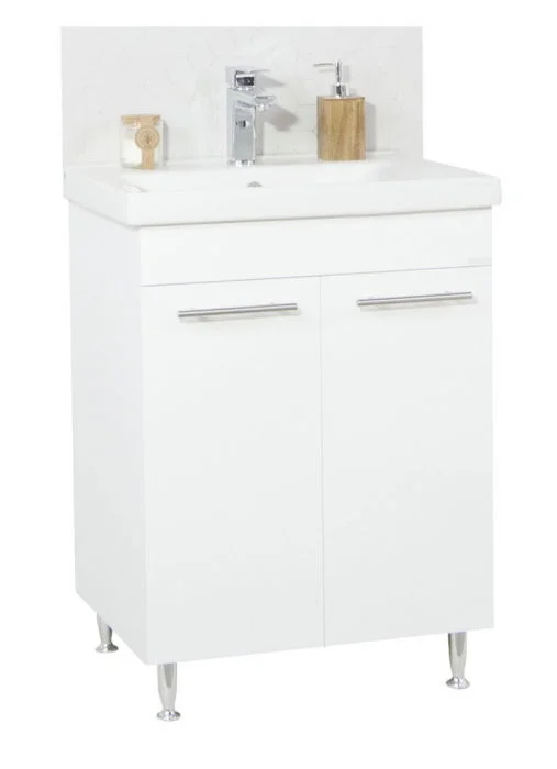 Set Baza front MDF si Lavoar seria 754, 60 cm, alb