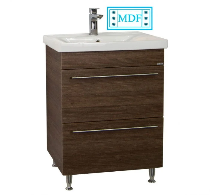 Set Baza front MDF si Lavoar seria 754, cu sertare, 60 cm, bambus