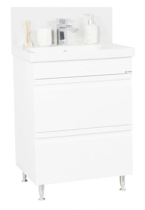 Set Baza front MDF si Lavoar seria 786, cu sertare, 60 cm, alb