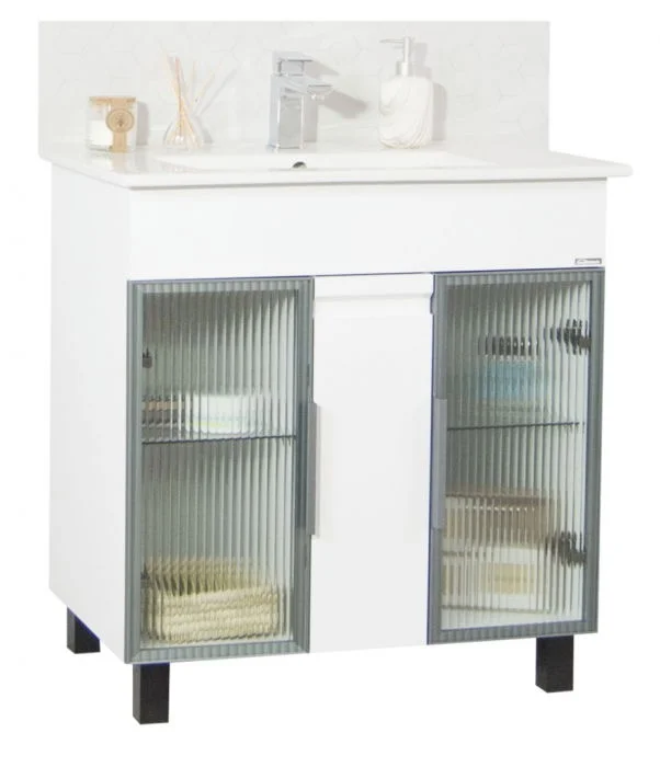 Set Baza si Lavoar seria 058, 80 cm, alb