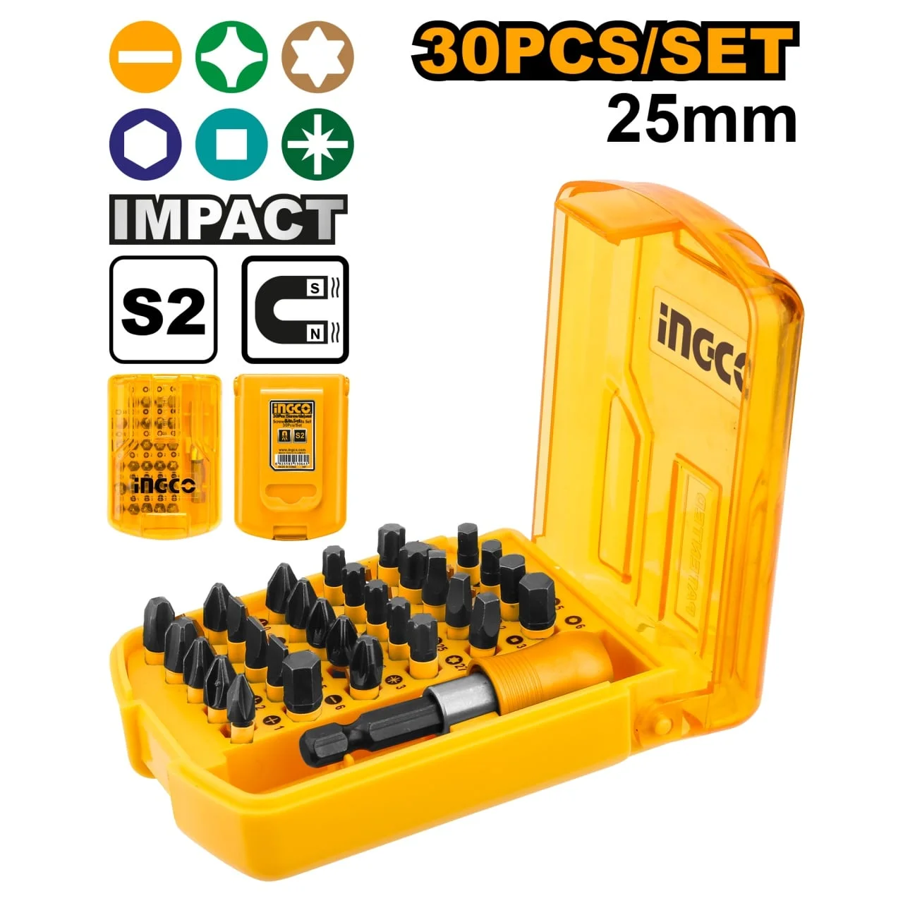 Set Biti Impact 30buc INGCO AKSD68303