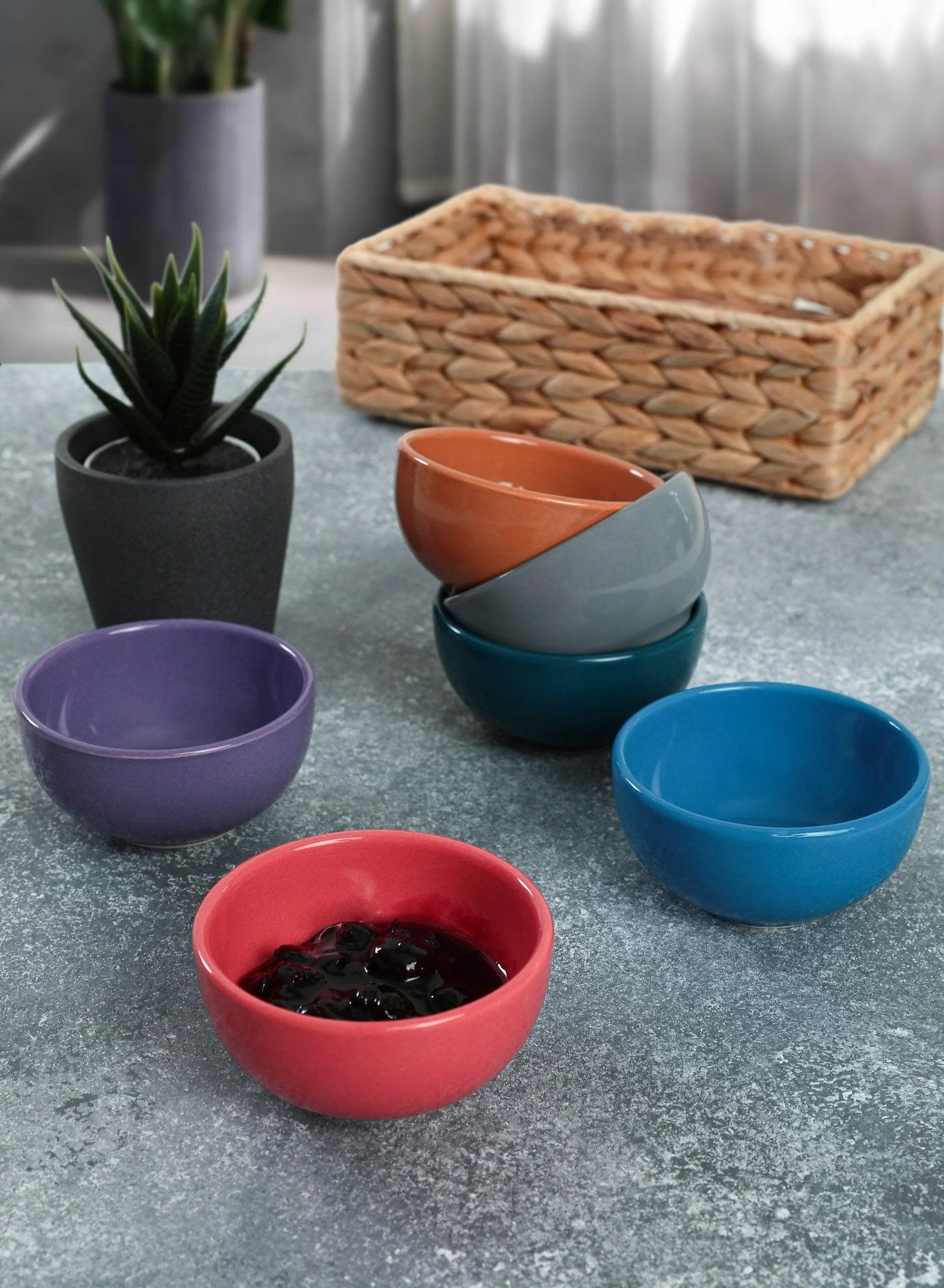 Set boluri ceramice, Multicolor, 8 cm