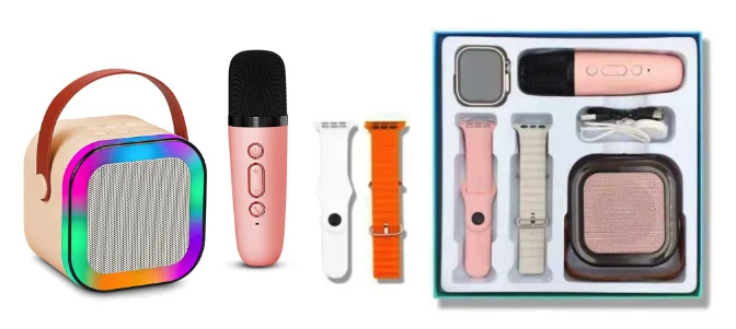 Set boxa bluetooth cu microfon karaoke si ceas smartwatch ZT 005