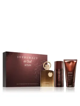 Set cadou Afnan Supremacy In Oud (Apa de parfum, 100 ml + Gel de dus, 150 ml + Deodorant, 150 ml), unisex