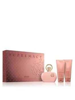 Set cadou Afnan Supremacy Pink (Apa de parfum, 100 ml + Gel de dus, 100 ml + Lapte de corp, 100 ml), pentru femei
