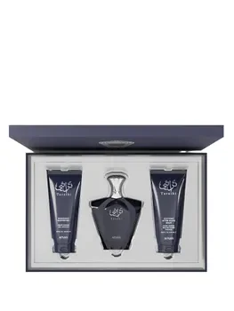 Set cadou Afnan Turathi Blue (Apa de parfum, 90 ml + Aftershave balsam, 100 ml + Gel de dus, 100 ml), pentru barbati