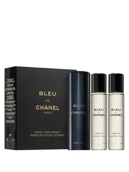 Set cadou Chanel Bleu de Chanel (Parfum reincarcabil 30 ml + 2 x Rezerva parfum, 30 ml), pentru barbati