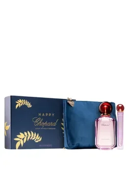 Set cadou Chopard Happy Felicia Roses (Apa de parfum 100 ml + Apa de parfum 10 ml + Geanta pentru cosmetice), pentru femei