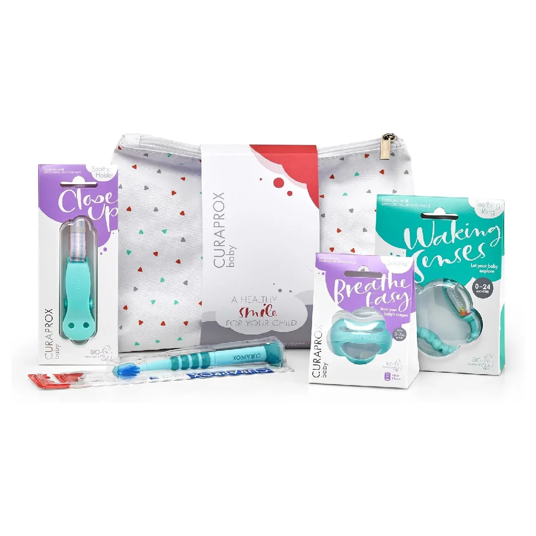 Set-cadou de igiena orala a bebelusului, Albastru, Curaprox