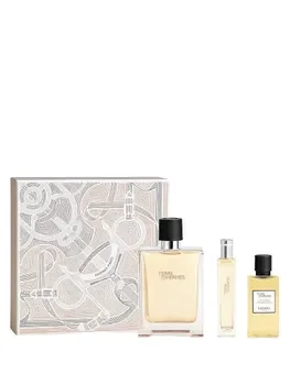 Set cadou Hermes Terre d'Hermes (Apa de toaleta 100 ml + Apa de toaleta 15 ml + Gel de dus 40 ml), pentru barbati