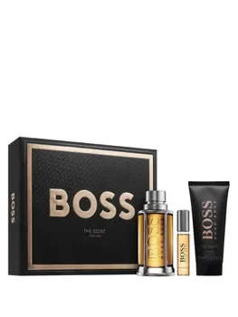 Set cadou Hugo Boss The Scent (Apa de toaleta, 100 ml + Gel de dus, 100 ml + Apa de toaleta, 10 ml), pentru barbati