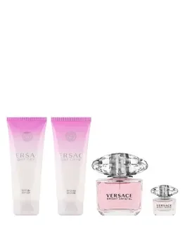 Set cadou Versace Bright Crystal (Apa de toaleta 90 ml + Apa de toaleta 5 ml + Lotiune de corp 100 ml + Gel de dus 100 ml), pentru femei