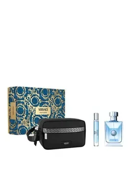 Set cadou Versace Pour Homme (Apa de toaleta, 100 ml + Apa de toaleta Travel size, 10 ml + Geanta pentru cosmetice), pentru barbati