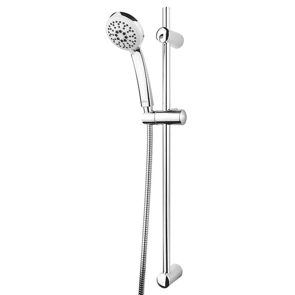 Set de dus Cersanit Vibe cu bara, para dus 3 functii si furtun, crom lucios