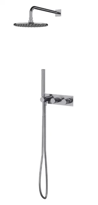 Set de dus cu baterie incastrata, corp incastrat, diametru 25 cm, crom, monocomanda Omnires Contour