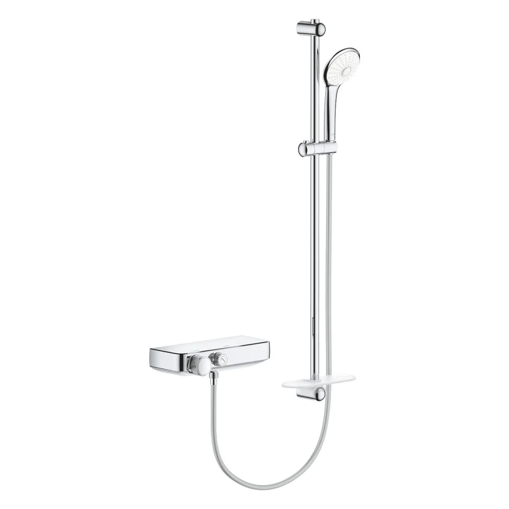 Set de dus cu baterie termostatata crom Grohe SmartControl