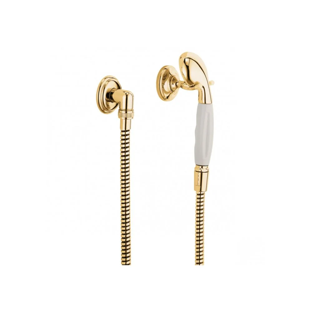 Set de dus cu para, furtun si suport bifurcat placate cu aur Kludi Adlon 2710545