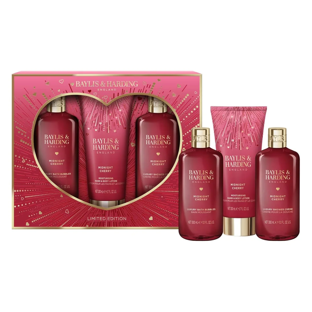 Set de ingrijire Midnight Cherry Luxury, 3 piese, Baylis & Harding