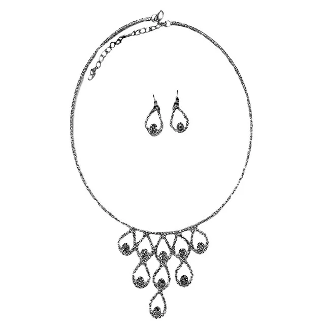Set Dreams, cercei si colier din pietre semipretioase, argintiu, SD002