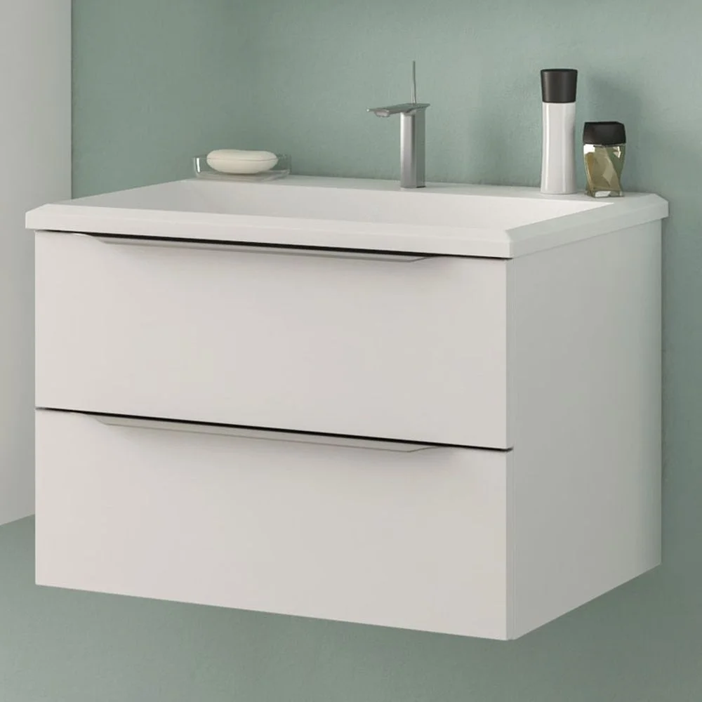 Set dulap baie cu lavoar inclus Kolpasan Tara, 71 cm, alb