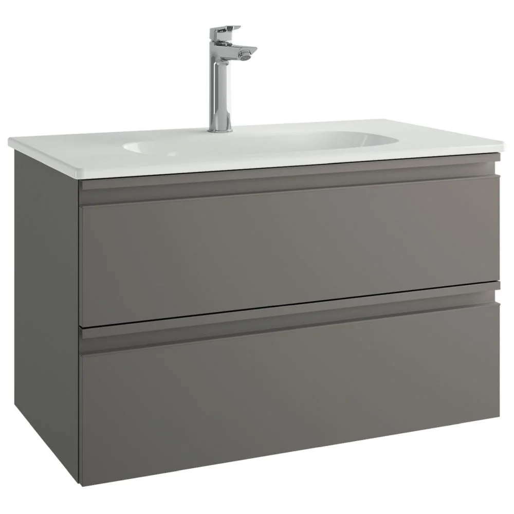 Set dulap baie suspendat MDF gri inchis Ideal Standard Tesi cu lavoar inclus 83 cm