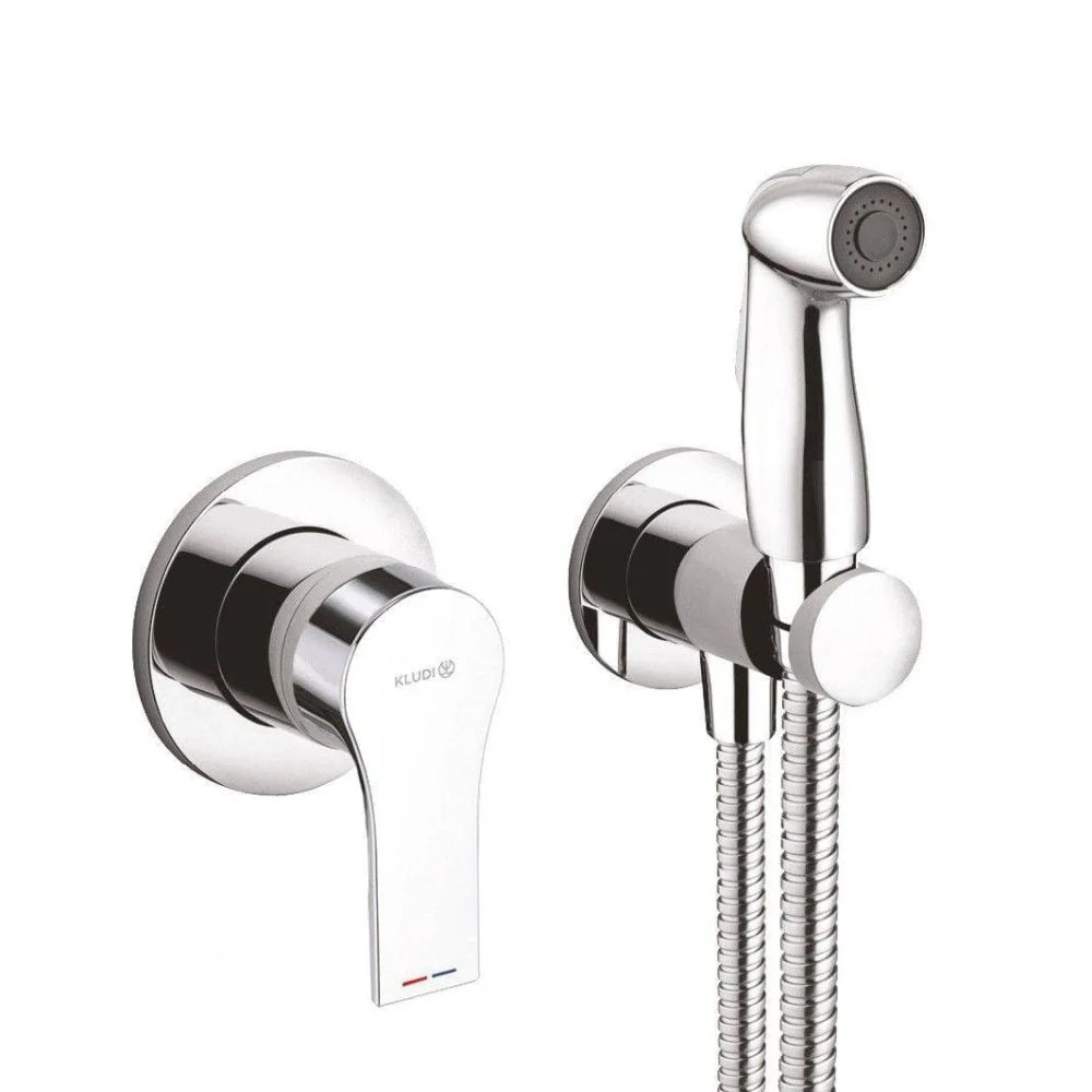 Set dus igienic incastrat Kludi Zenta SL crom lucios