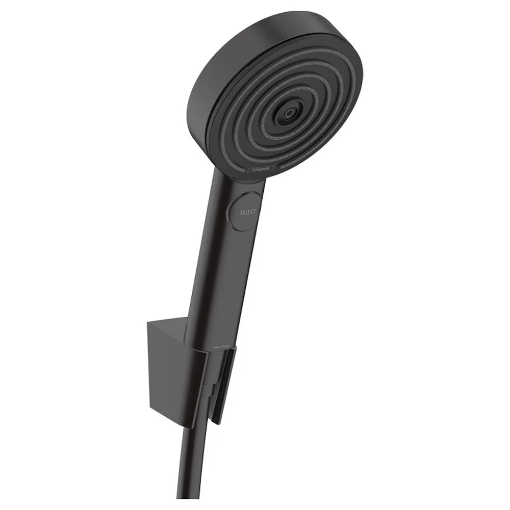 Set dus negru cu para, suport si furtun Hansgrohe, Pulsify Select 105