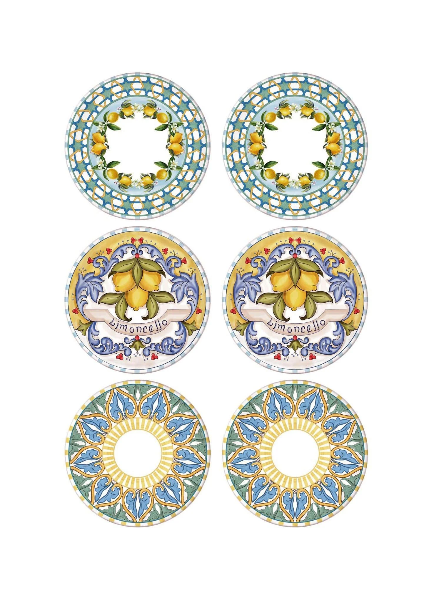 Set farfurii, Multicolor, 19 cm