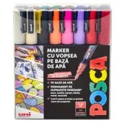 Set Markere UNI PC-3M 0. 9-1. 3 mm, 16 culori, Posca