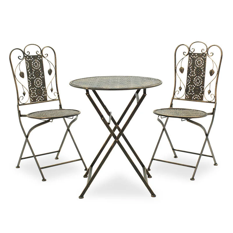 Set Masa si Scaune Gradina Drill 3 Piese Antique Coer