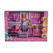 Set papusa Stefii cu 2 copii si un bebelus plus accesorii
