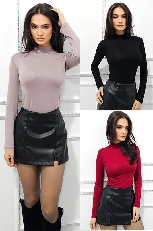 Set promo, cu trei piese malete Lady Liza Urban Flame, cu guler pe gat si textura subtire, Marime S/M