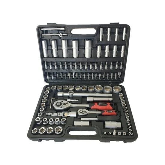 Set trusa chei 108 piese, tubulare 1/4" si 1/2", biti, prelungitoare, crom-vanadiu, Campion CMP1647