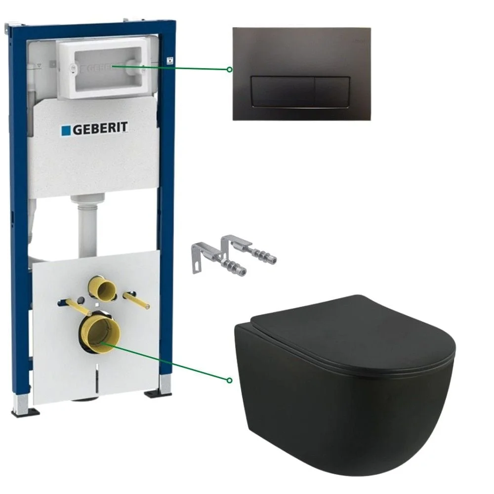 Set vas wc suspendat, capac soft close Foglia si rezervor incastrat Geberit Delta