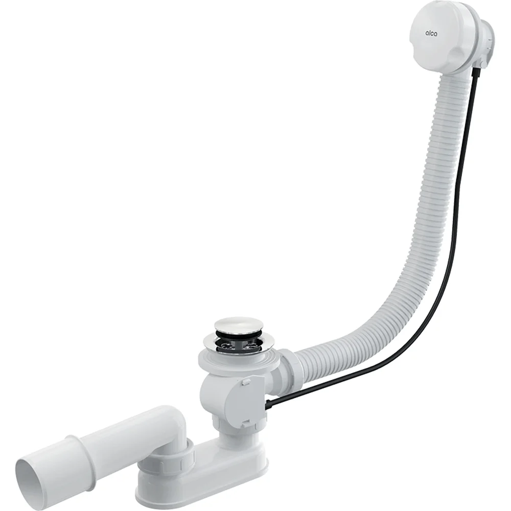 Sifon cada baie automat cu ventil, dop plastic alb O48 mm preaplin Alcadrain A51B-80