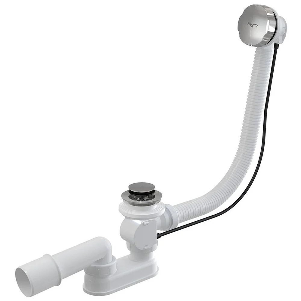 Sifon cada baie automat cu ventil si preaplin crom Besco