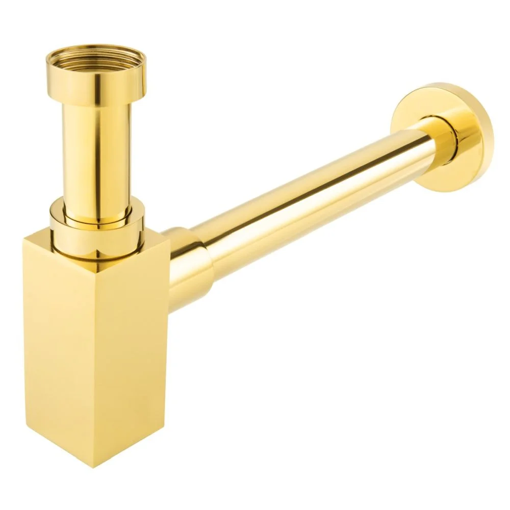 Sifon lavoar rectangular FDesign Kleome, auriu lucios