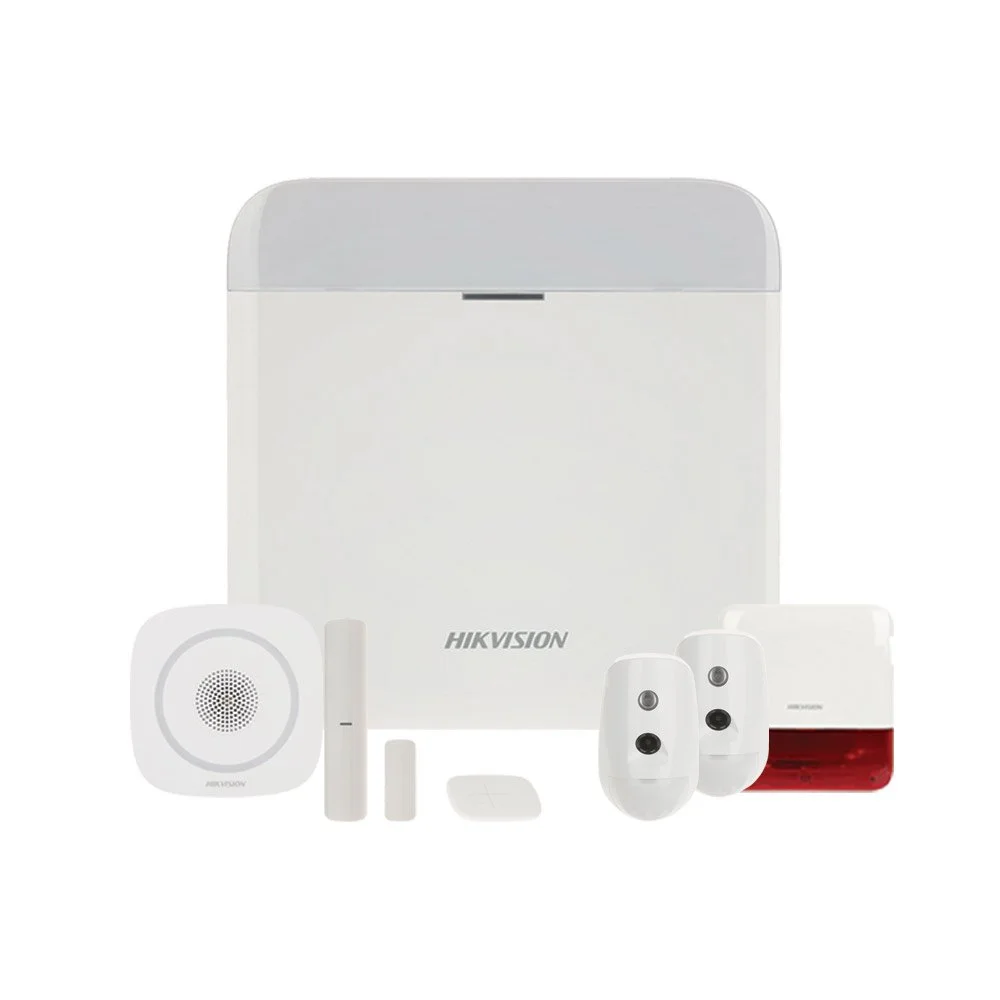 Sistem alarma antiefractie Hikvision Cam Security, LAN, WiFi, GPRS, 16 partitii, 64 zone/iesiri, 32 utilizatori, 868 MHz