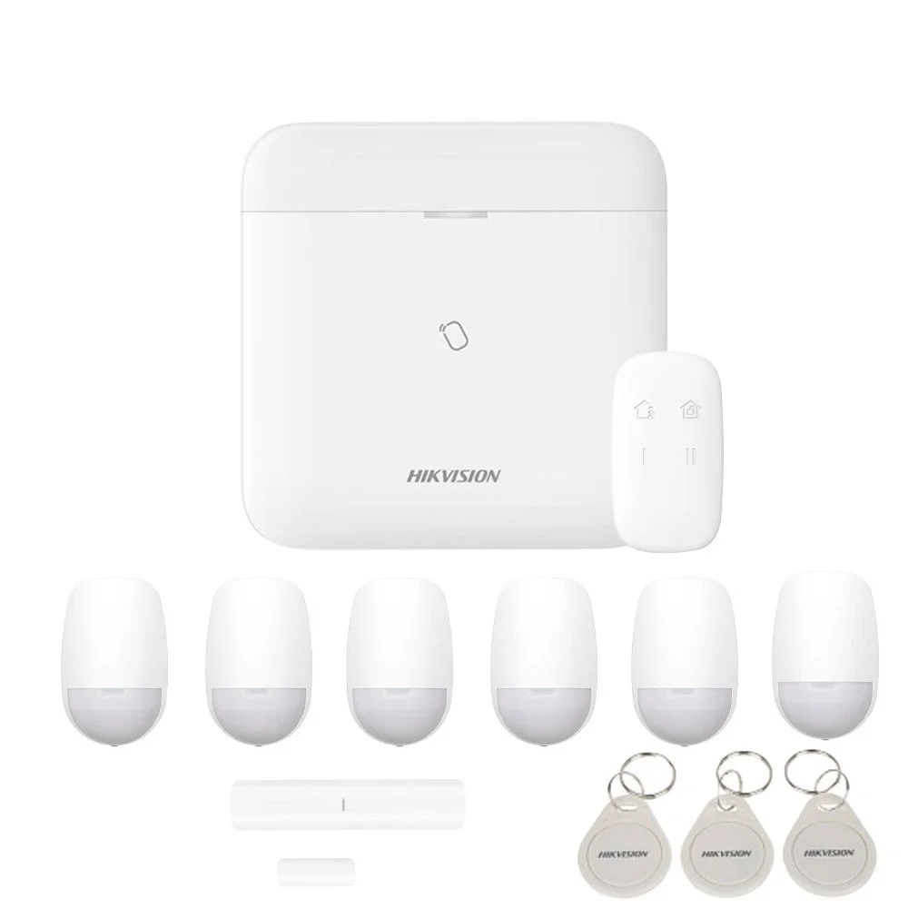 Sistem alarma antiefractie wireless Middle Level Hikvision AX PRO DS-PWA96-KIT-WE, LAN, WiFi, GSM 3/4G, 32 partitii, 96 zone/iesiri, 48 utilizatori, 868 MHz