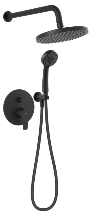 Sistem dus 5 in 1 cu montaj incastrat, negru mat, Ferro Ritto