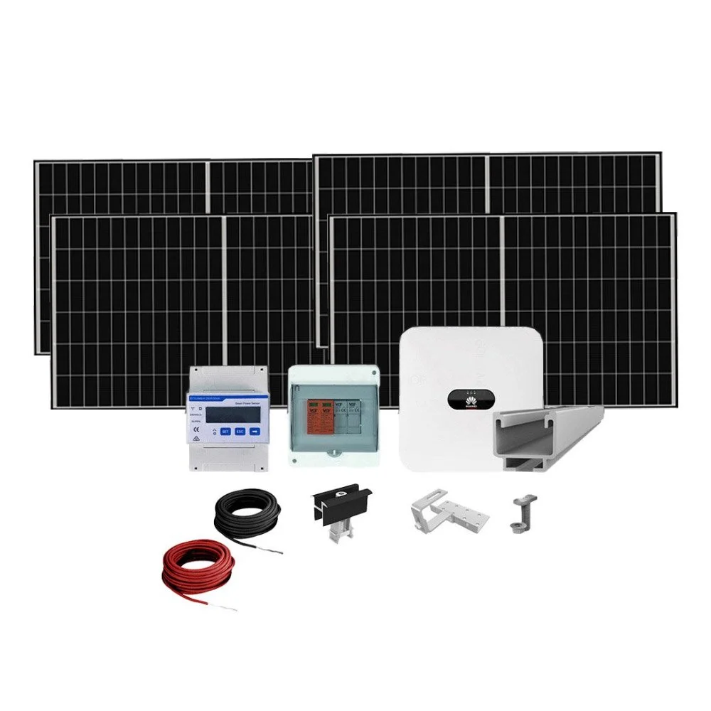 Sistem fotovoltaic complet 3.4 kW, invertor trifazat On Grid si 7 panouri JinKO Tiger Neo, monocristalin, 490 Wp, 120 celule, montare pe acoperis din tigla