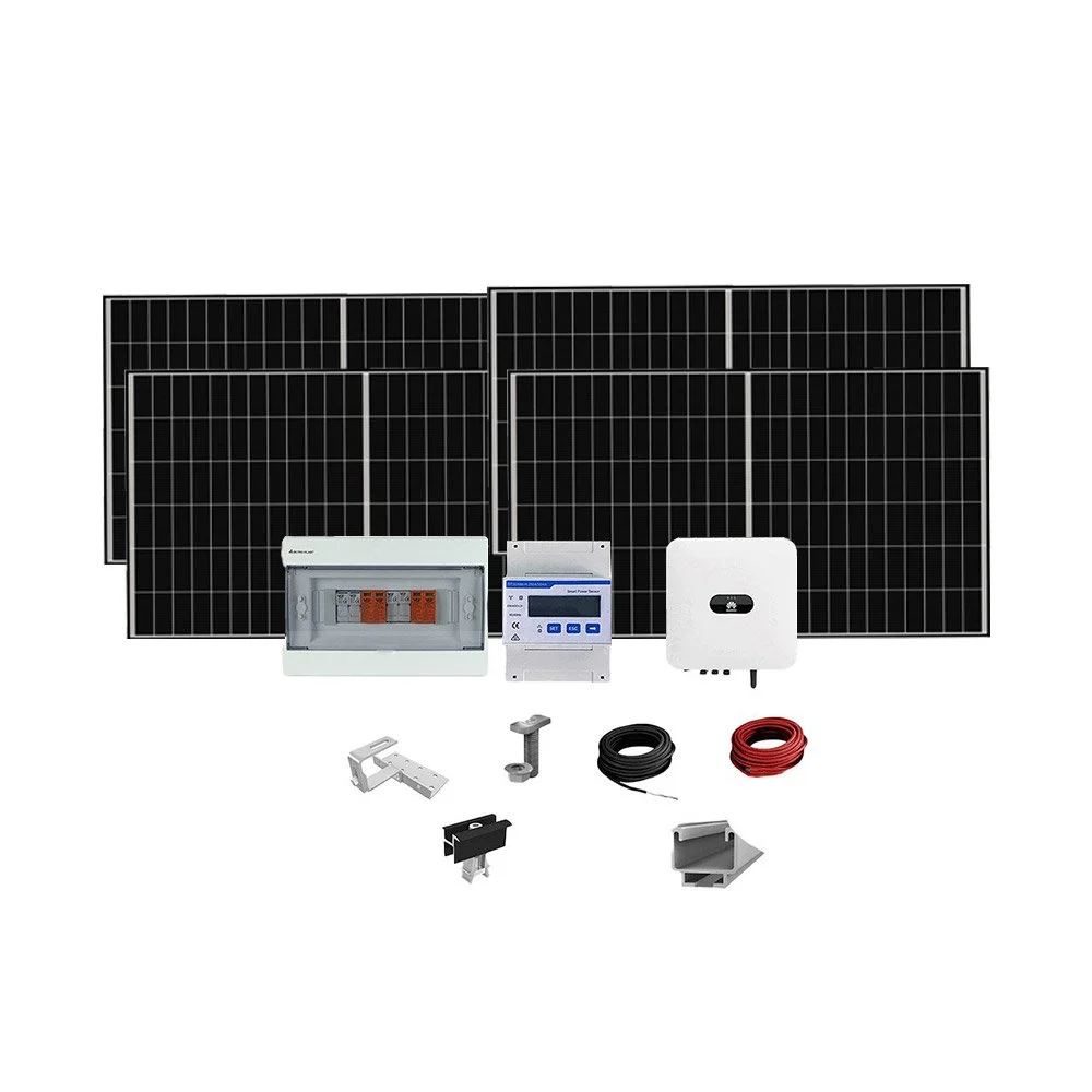 Sistem fotovoltaic complet 6.8 kW, invertor monofazat Hibrid WiFi si 14 panouri N-Type JinKO Tiger Neo, monocristalin, 490 Wp, 120 celule, pe structura de metal