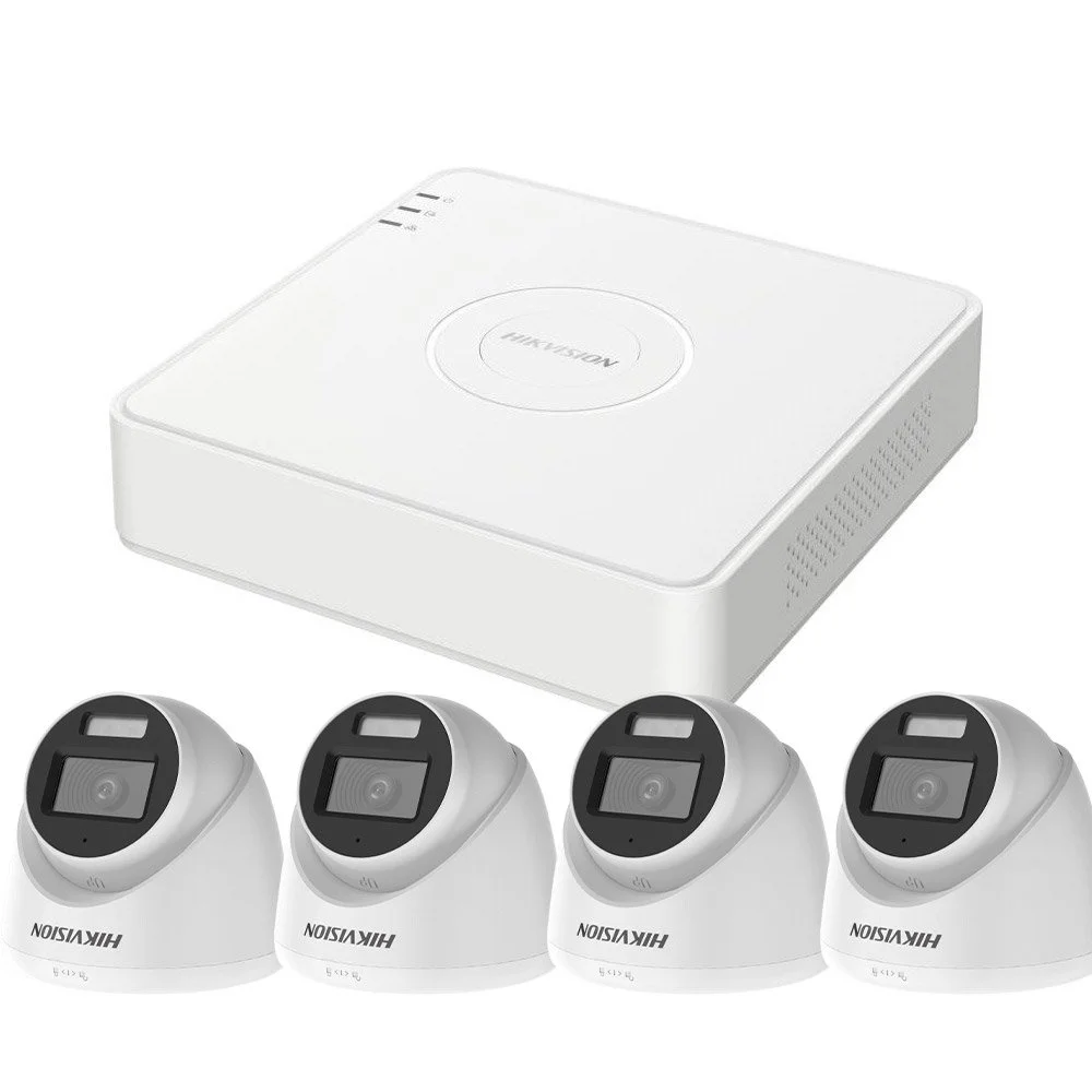 Sistem supraveghere interior Hikvision Smart Hybrid Light KIT-HK-4INT5MP40IR20LA-V2, 5 MP, IR 40 m, lumina alba 20 m, 2.8 mm