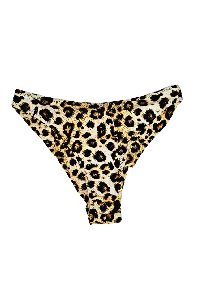 Slip de baie dama, Liam, cu talie medie si croi brazilian, Animal print